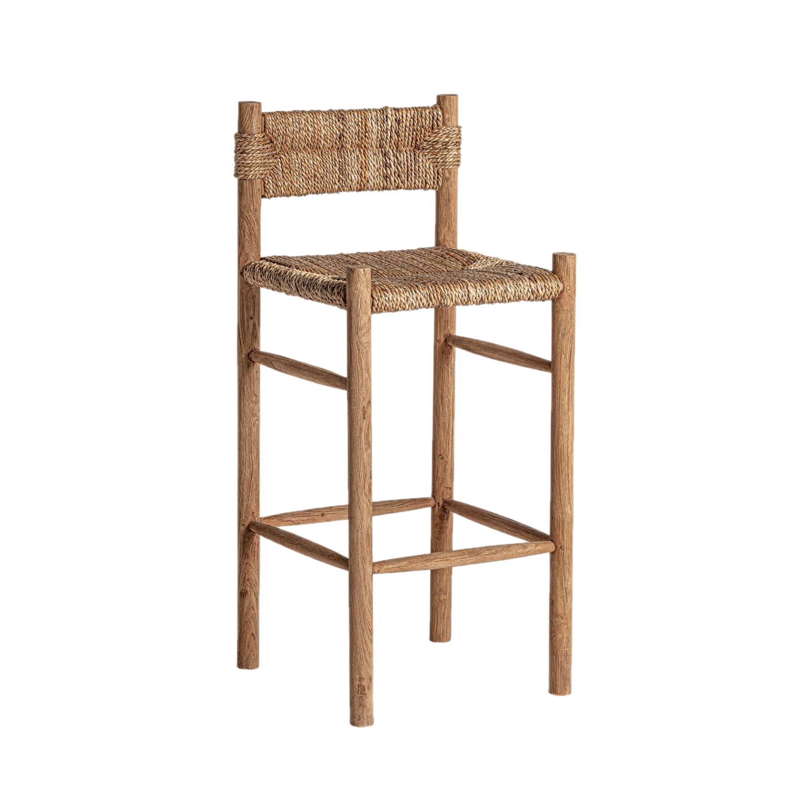 Bar Chair - Teak Wood & Sea Grass
