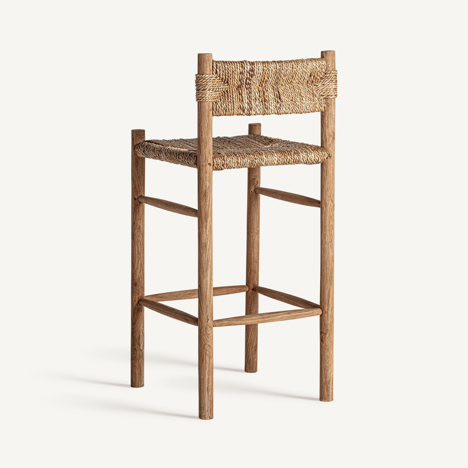 Bar Chair - Teak Wood & Sea Grass